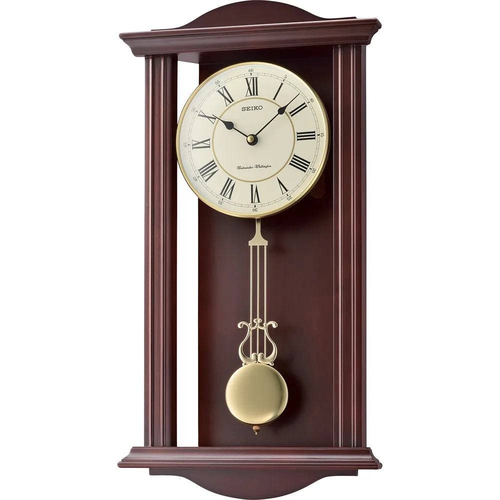 Seiko QXH072B Wooden Pendulum Chiming Wall Clock – Westminster & Whittington Melody