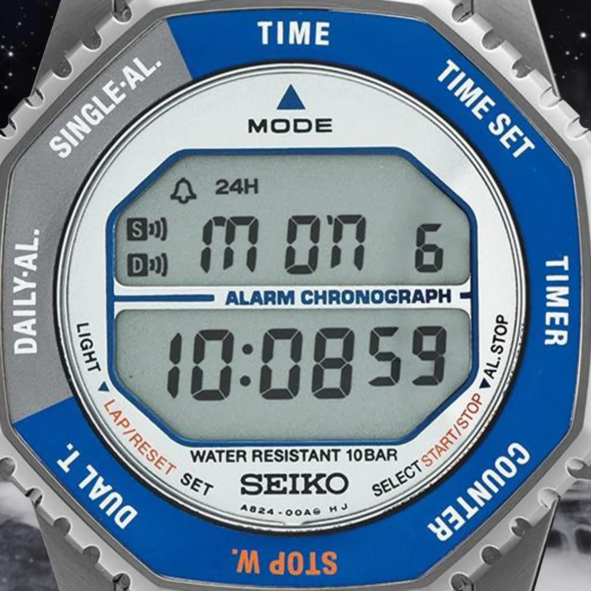 Seiko SMGG21P1 “Rotocall Revival” Digital Quartz – Stainless Steel Bracelet – Digital Alarm/Chronograph