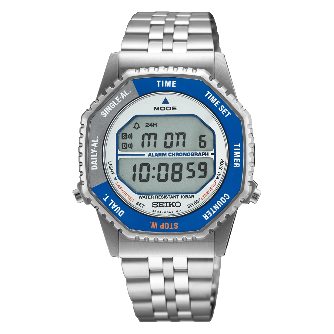 Seiko SMGG21P1 “Rotocall Revival” Digital Quartz – Stainless Steel Bracelet – Digital Alarm/Chronograph