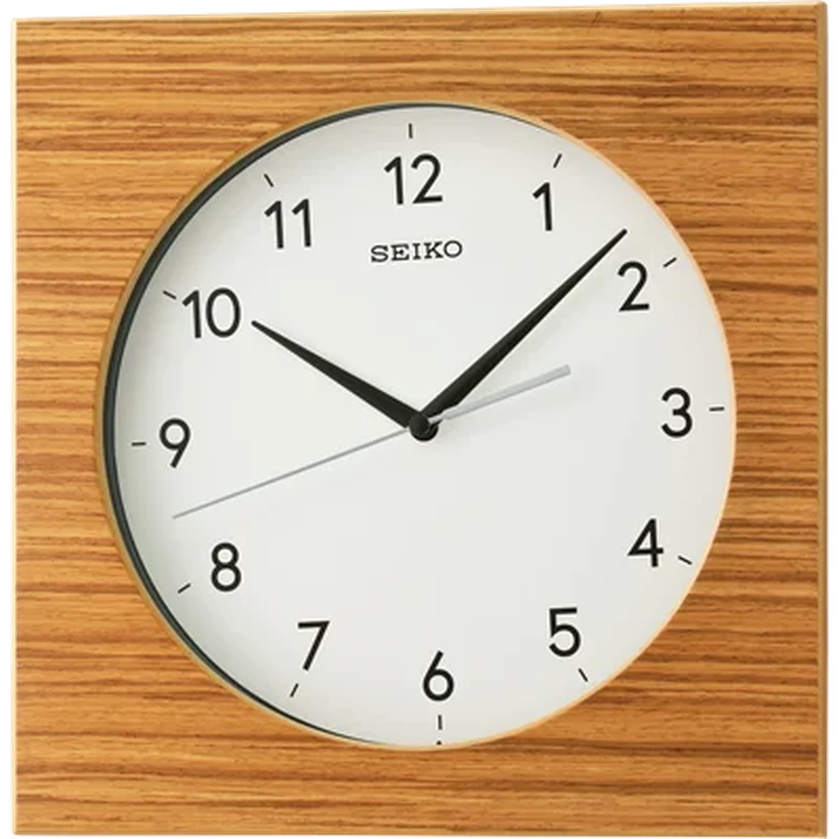 Seiko Square Wooden Wall Clock With White Dial - QXA766-B