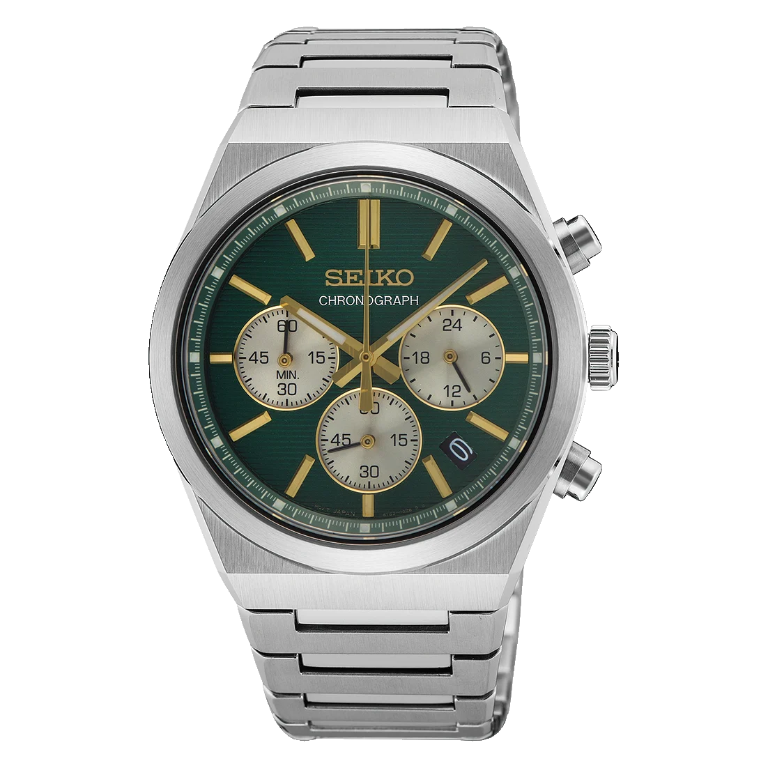 Seiko SSB461P1 — Green Dial Stainless Steel Chronograph, 100m Water Resistance