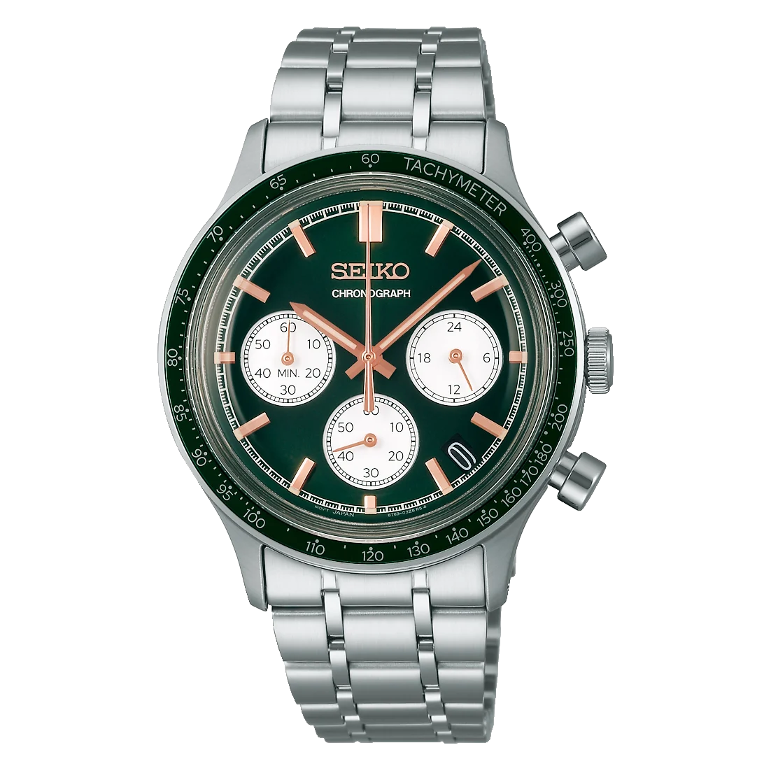 Seiko SSB481P1 Green Dial Stainless Steel Chronograph 50m WR