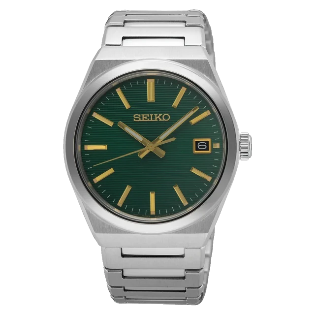Seiko SUR601P1 — Green Dial Stainless Steel Classic Watch (Quartz, 100m)