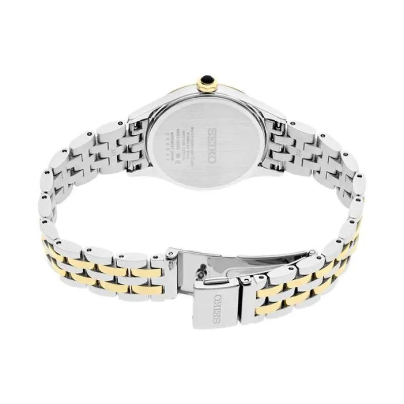 Seiko SUR612P1 Classic Two-Tone Ladies Quartz Watch – 29.6 mm, Sapphire Crystal, Stainless Steel Bracelet