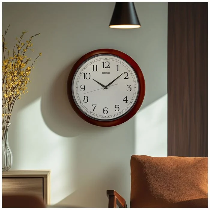 Seiko Wooden Case White Dial Clock - QXA813-B
