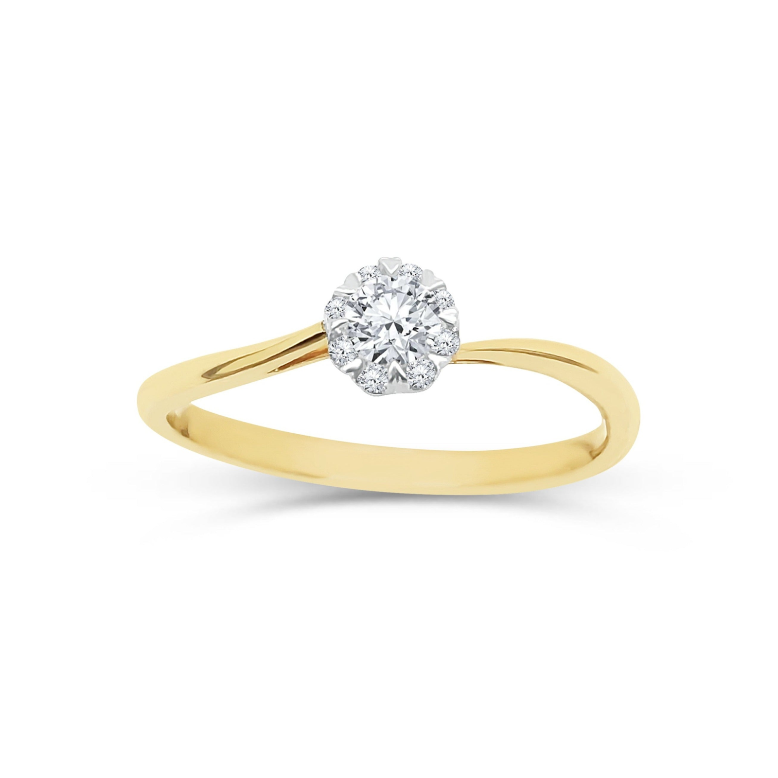 9ct Gold Diamond Cluster Ring 