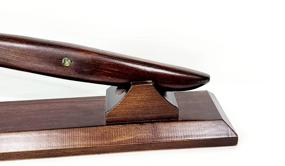 Small Wooden Carved Maori Axe - Tewha Tewha with New Zealand Greenstone Blade
