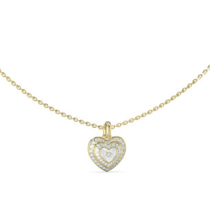 GUESS Gold Amami Mother of Pearl Heart Necklace – UBN04026JWYGWHT