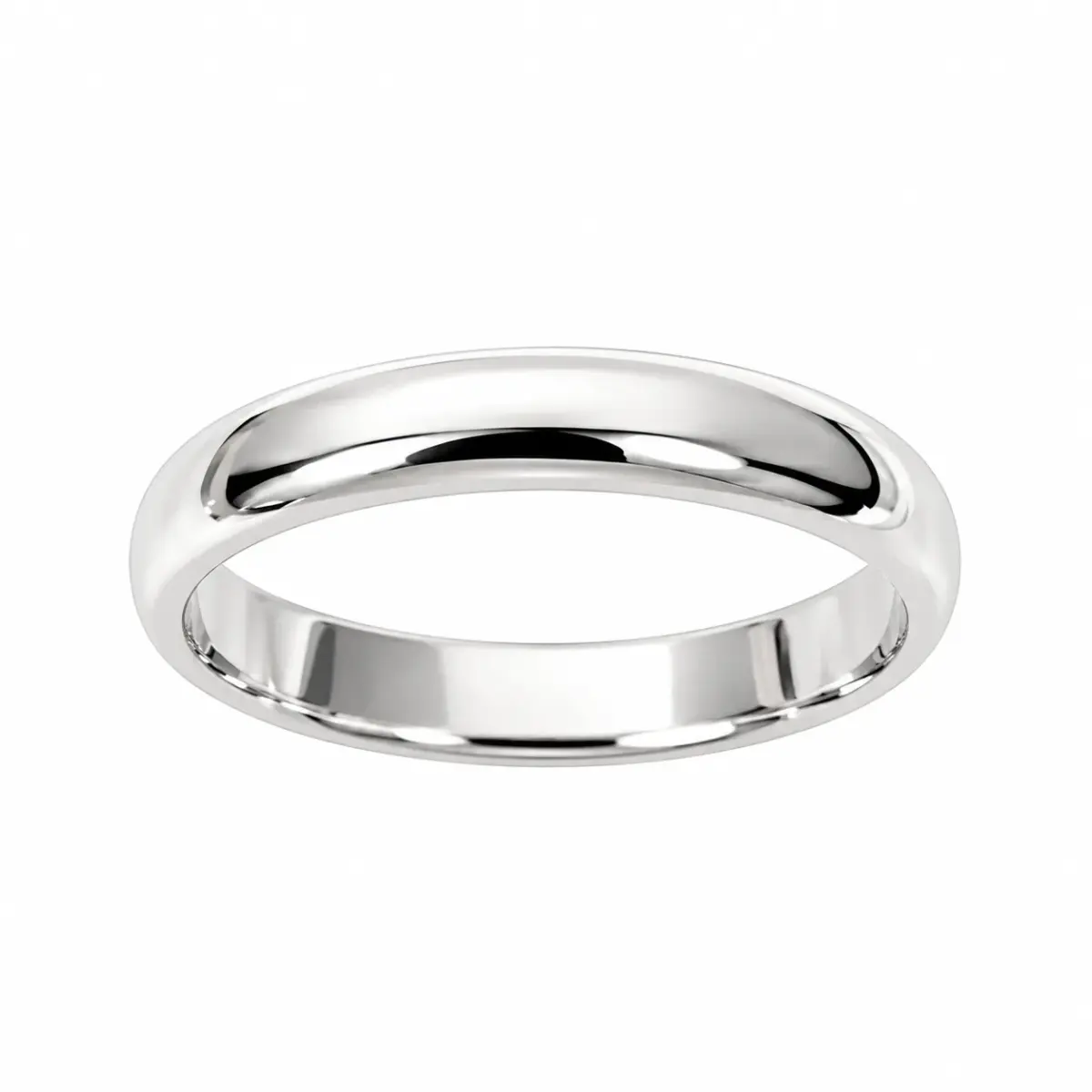 Solid Sterling Silver 3mm Half Round Plain Wedding Band – 925 Silver - SS3MM