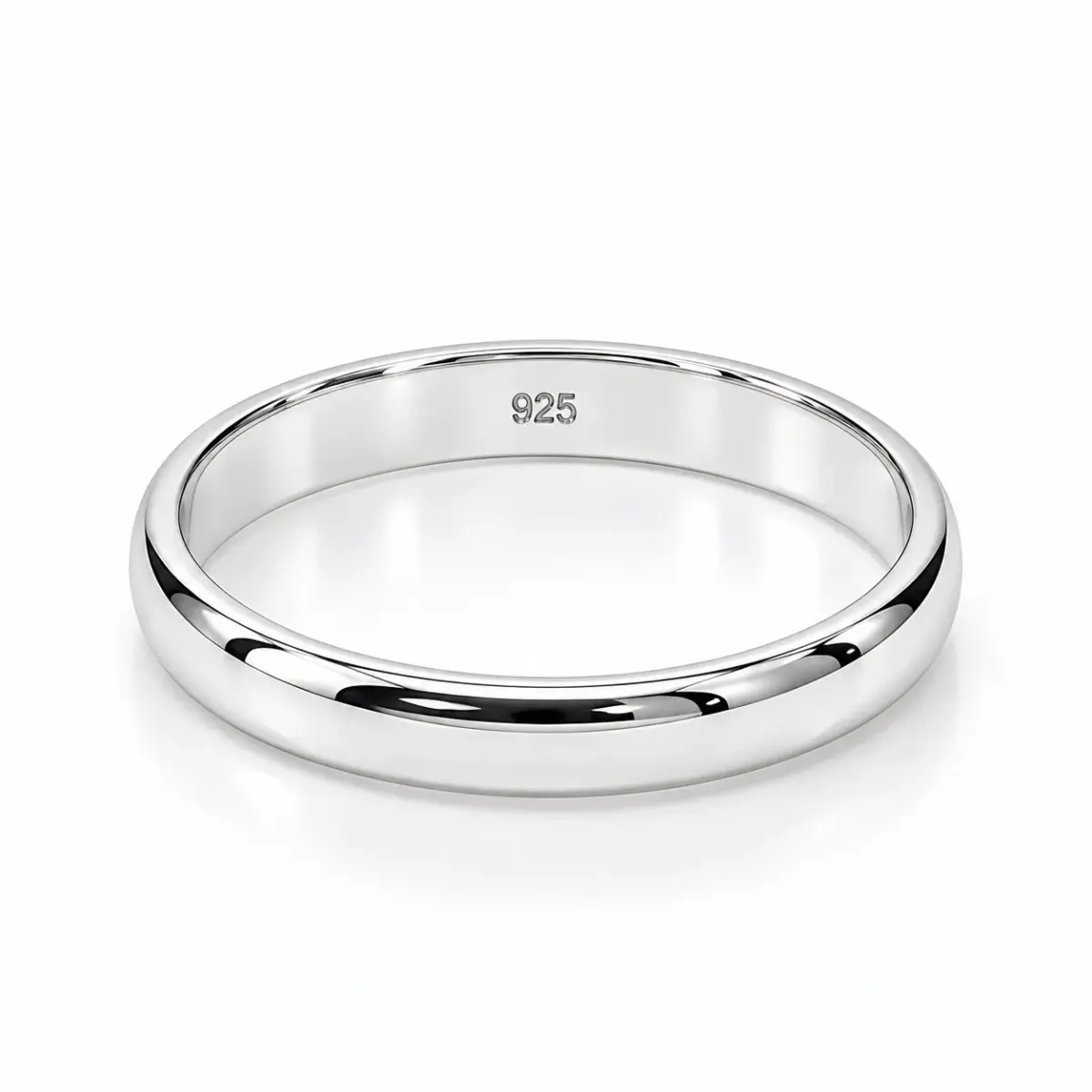 Solid Sterling Silver 3mm Half Round Plain Wedding Band – 925 Silver - SS3MM
