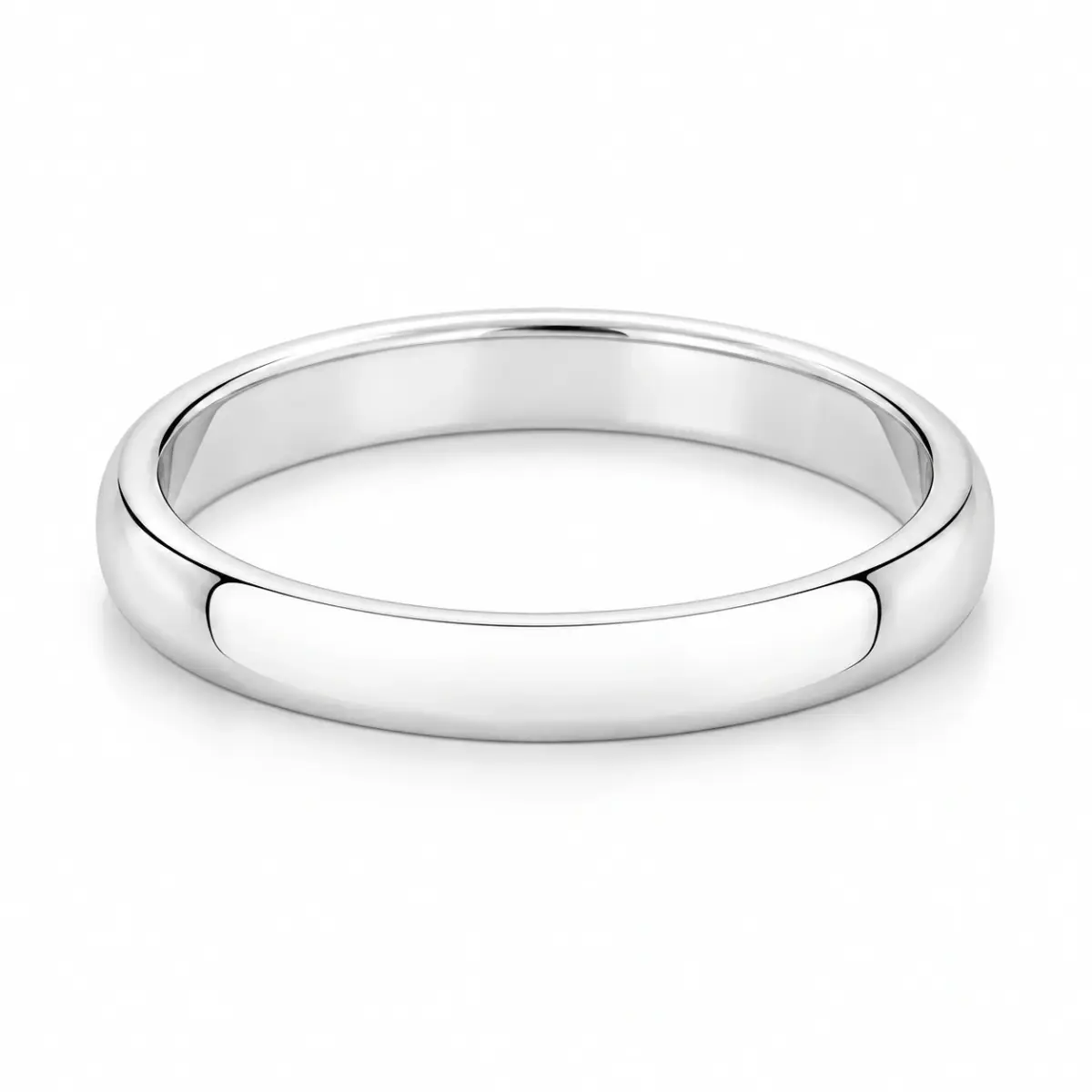 Solid Sterling Silver 3mm Half Round Plain Wedding Band – 925 Silver - SS3MM