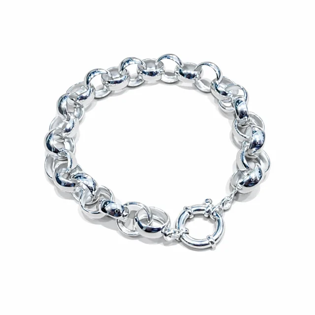 Solid Sterling Silver Belcher Bracelet – 11.30mm Luxury Statement Links with Bolt Ring Clasp