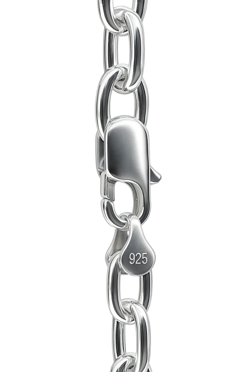 Solid Sterling Silver Paperclip Link Chain with T-Bar Pendant - V796STB35