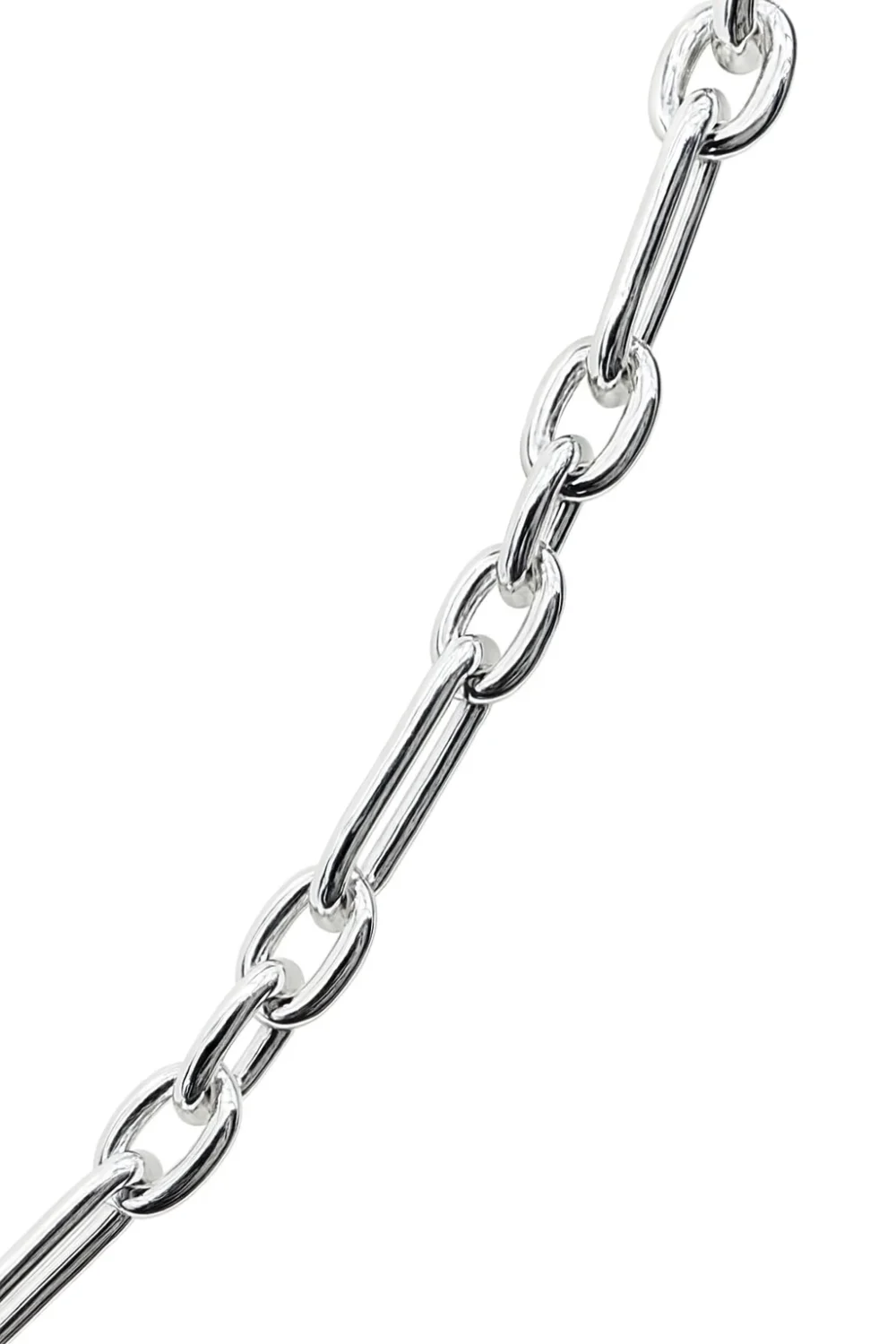 Solid Sterling Silver Paperclip Link Chain with T-Bar Pendant - V796STB35