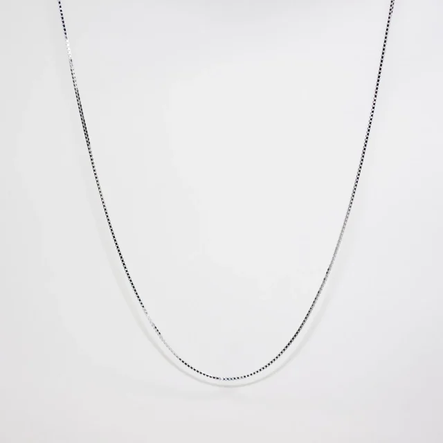 Sterling Silver 1.0mm Square Box Chain with Bolt Ring Catch