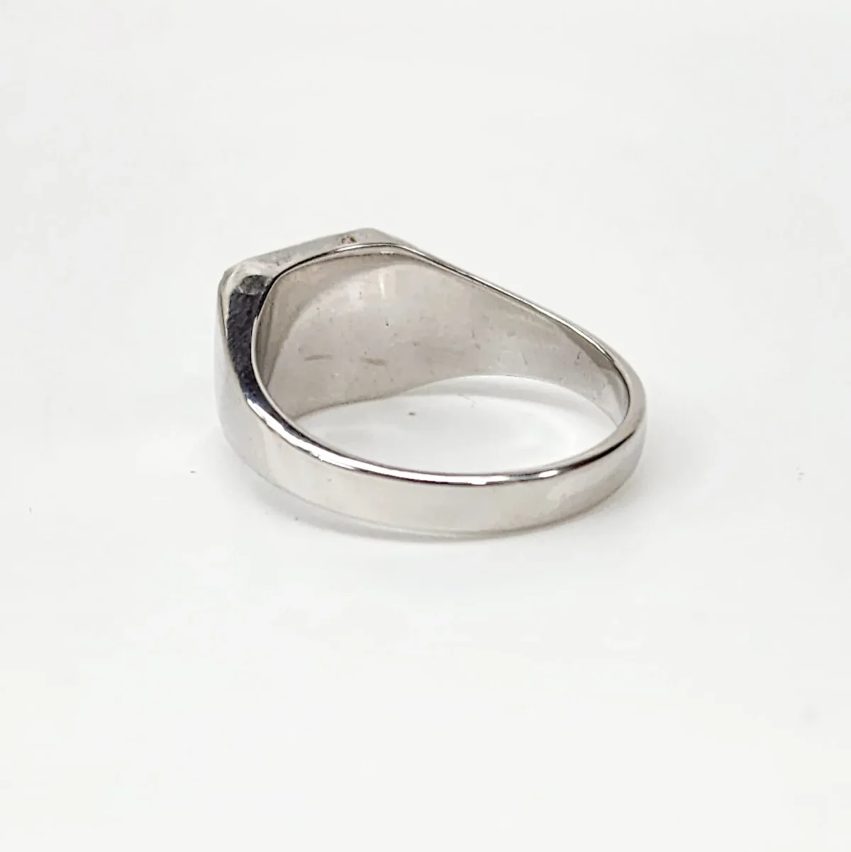 Sterling Silver 10 x 8mm Rectangle Black Onyx Gents Ring
