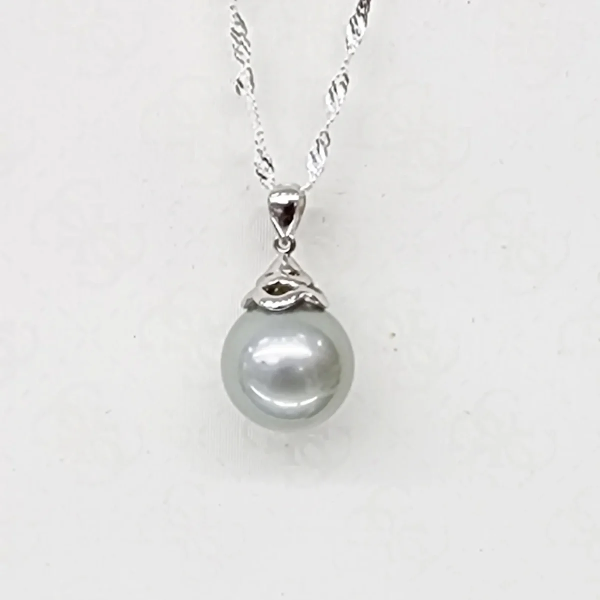 Sterling Silver 11.5-12mm Round Cook Island Pearl Pendant with Sterling Silver Cap