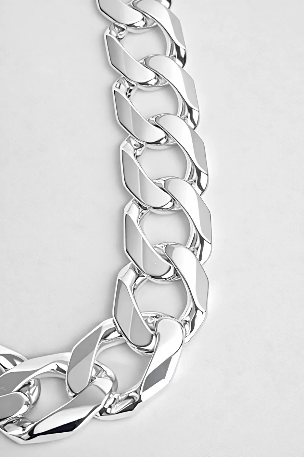 Sterling Silver 12.50mm Cuban Link Chain Necklace – High Polish – 18mm Parrot Clasp - SSCYBA87