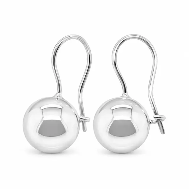Sterling Silver 12mm Euroball Earrings