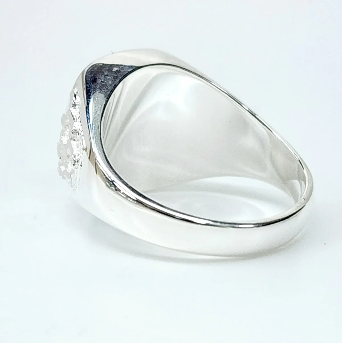Sterling Silver 14 x 12mm Cushion Black Onyx Signet Ring