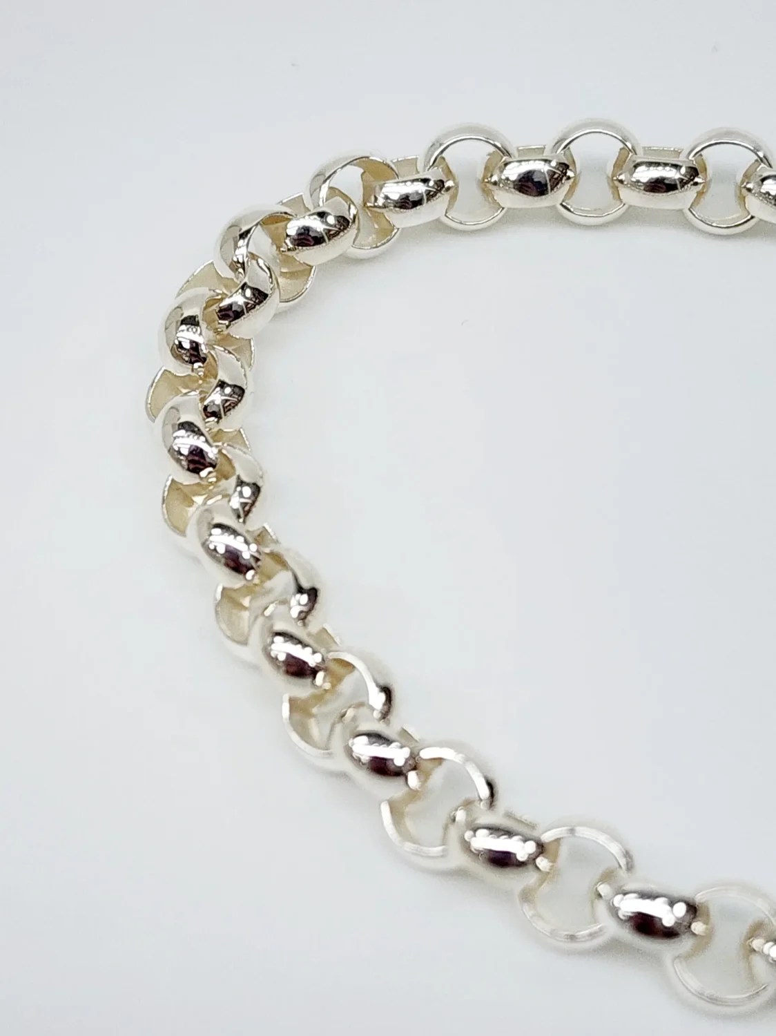 Sterling Silver 23cm Belcher Bracelet With Puff Heart Padlock