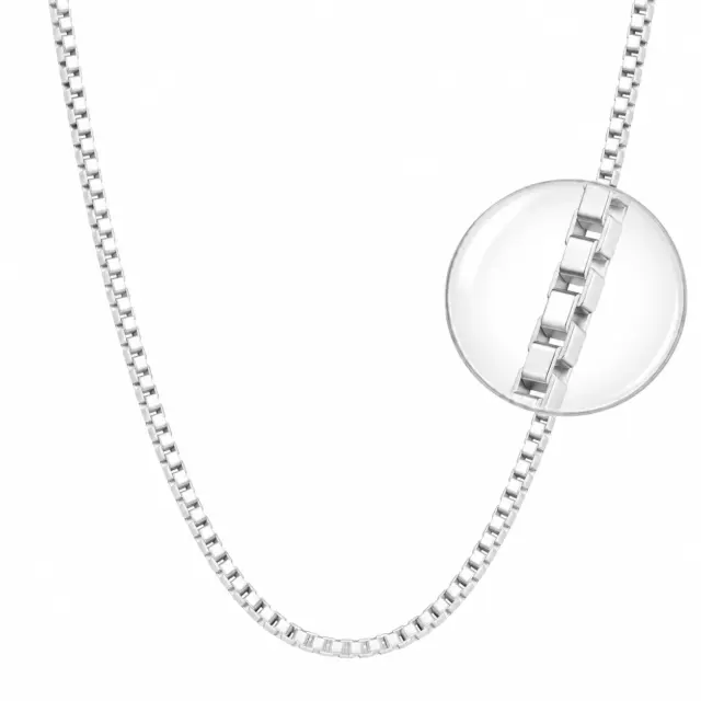 Sterling Silver 2.6mm Square Box Chain with Lobster Catch