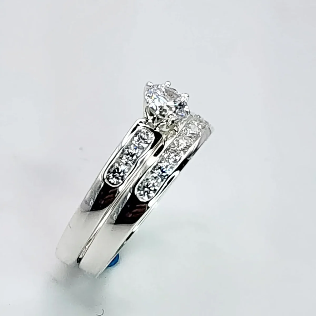 Sterling Silver 2-Piece Bridal Wedding Set with 5mm CZ Centre Stone