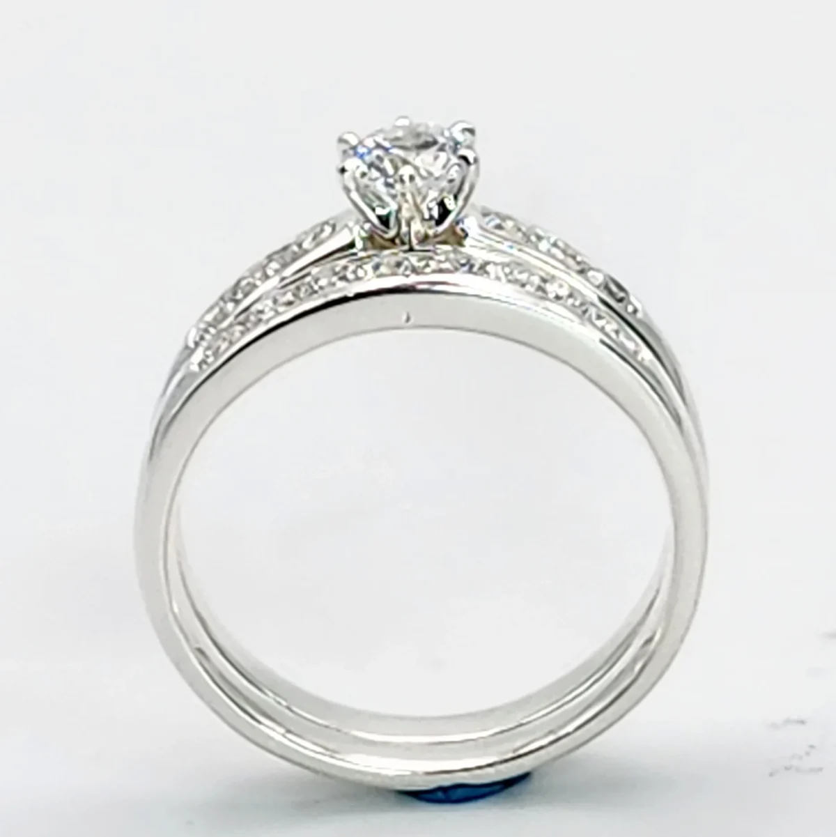 Sterling Silver 2-Piece Bridal Wedding Set with 5mm CZ Centre Stone