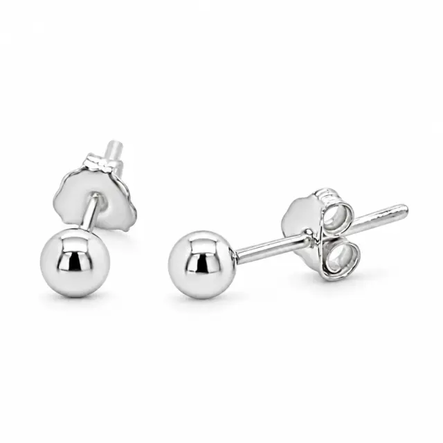 Sterling Silver 3.5mm Round Ball Stud Earrings