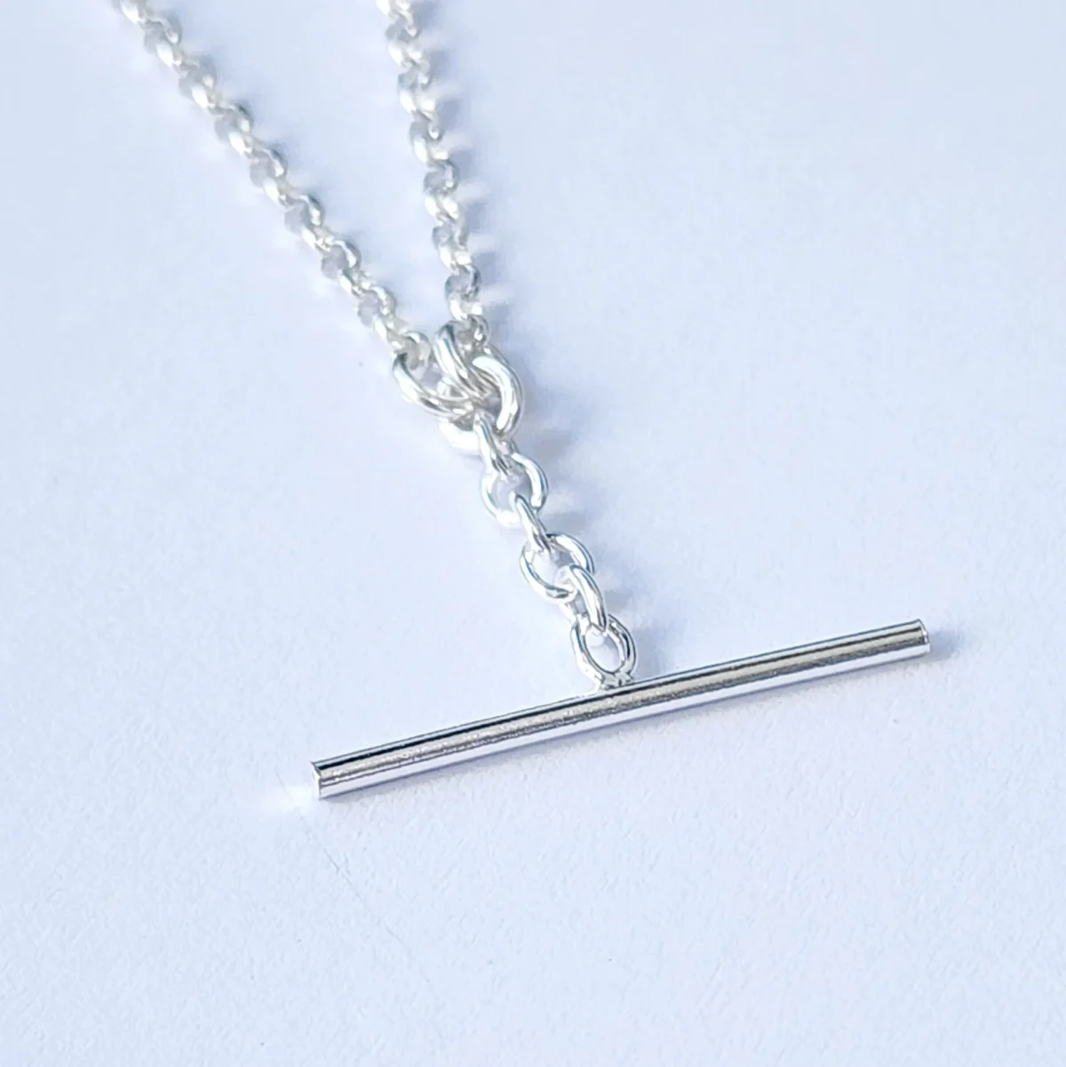 Sterling Silver 45cm Belcher Chain with 21mm FOB Pendant - 5N0022