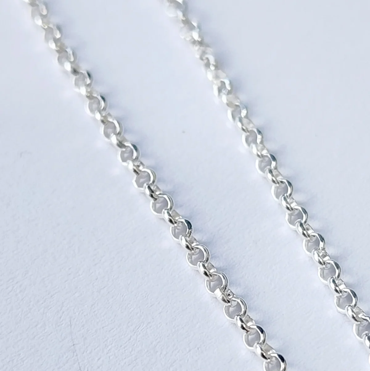 Sterling Silver 45cm Belcher Chain with 21mm FOB Pendant - 5N0022