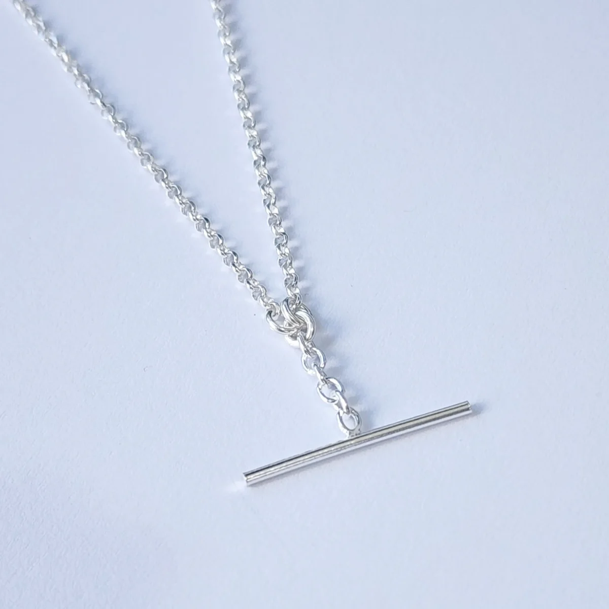 Sterling Silver 45cm Belcher Chain with 21mm FOB Pendant - 5N0022
