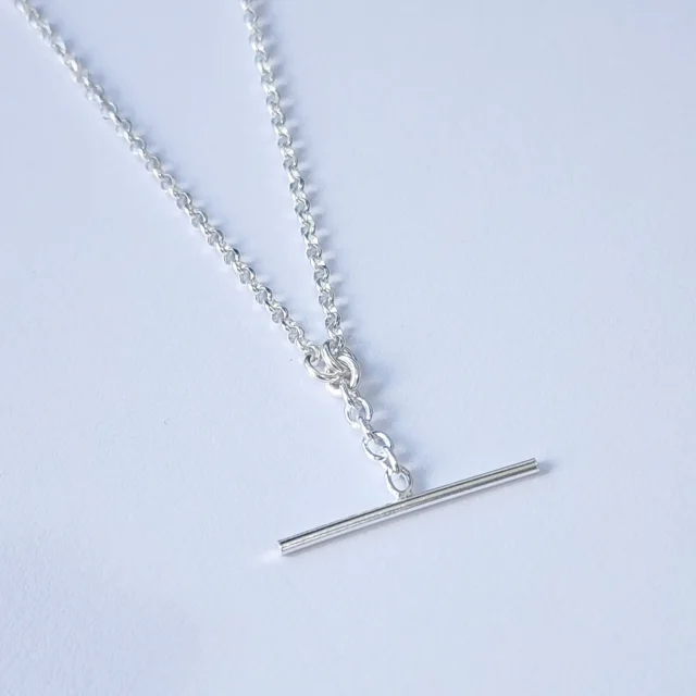 Sterling Silver 45cm Belcher Chain with 21mm FOB Pendant - 5N0022