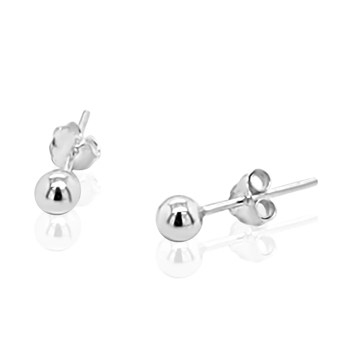 Sterling Silver 4mm Round Ball Stud Earrings