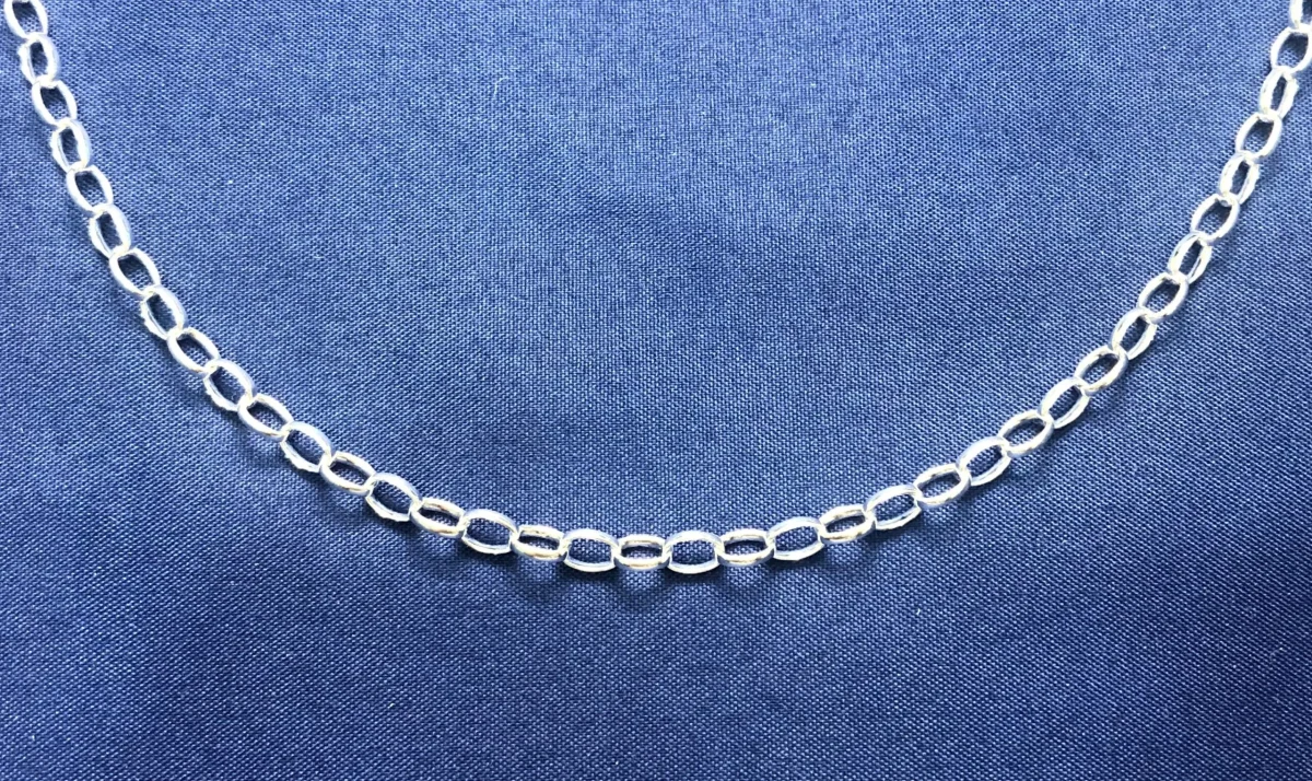 Sterling Silver 5.9 x 4.2mm Oval Belcher Chain