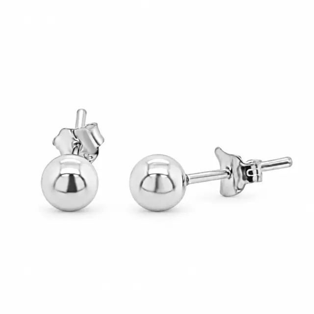 Sterling Silver 5.5mm Round Ball Stud Earrings