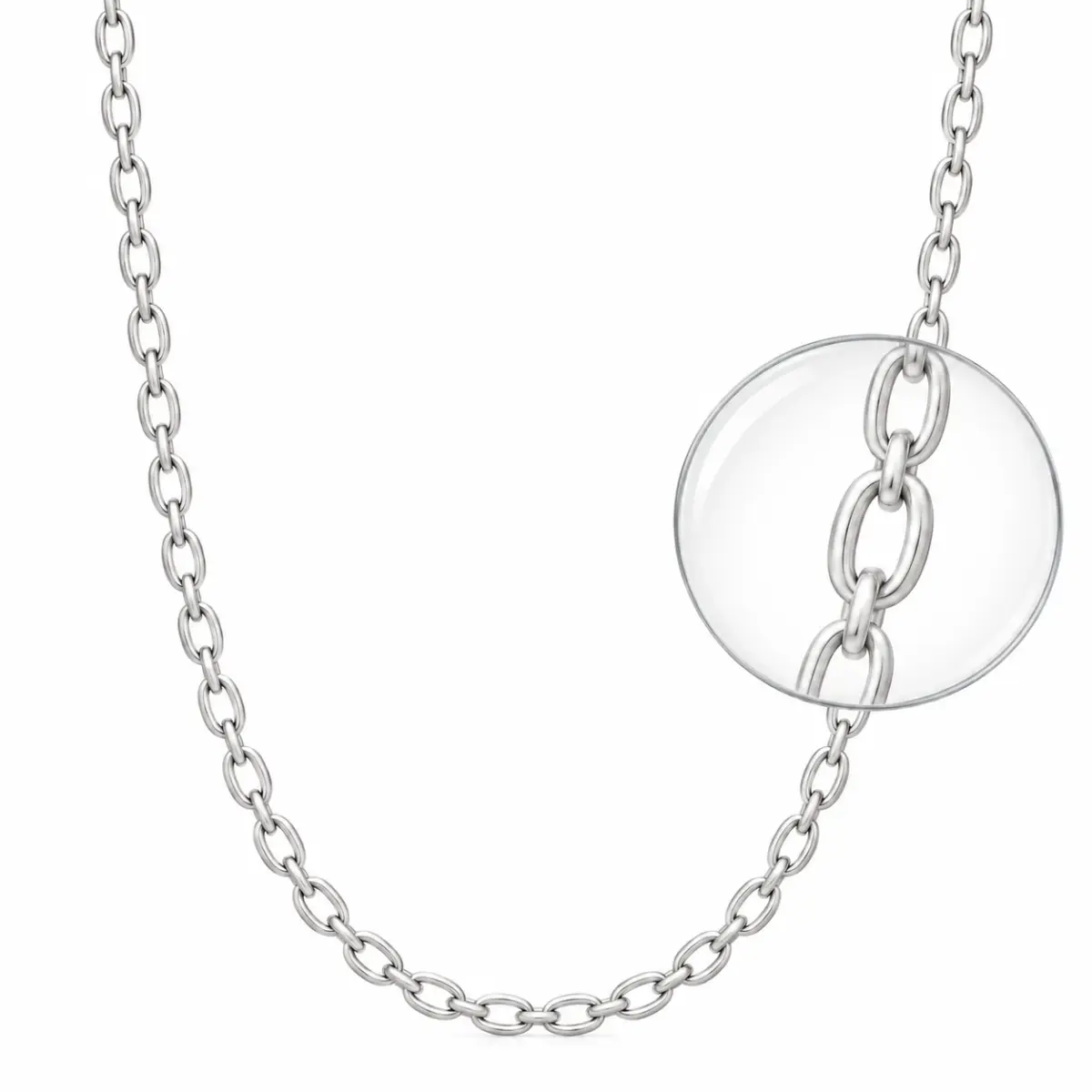Sterling Silver 5.9 x 4.2mm Oval Belcher Chain
