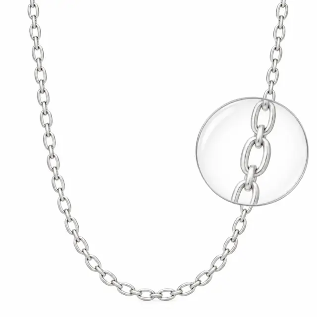 Sterling Silver 5.9 x 4.2mm Oval Belcher Chain