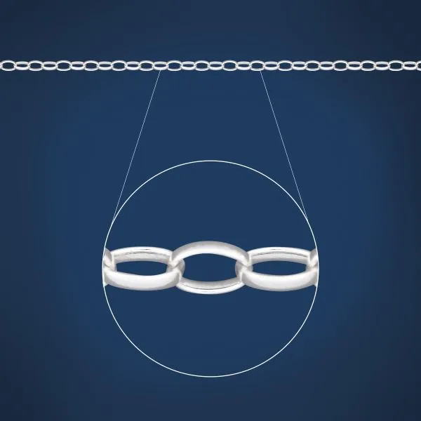 Sterling Silver 5.9 x 4.2mm Oval Belcher Chain