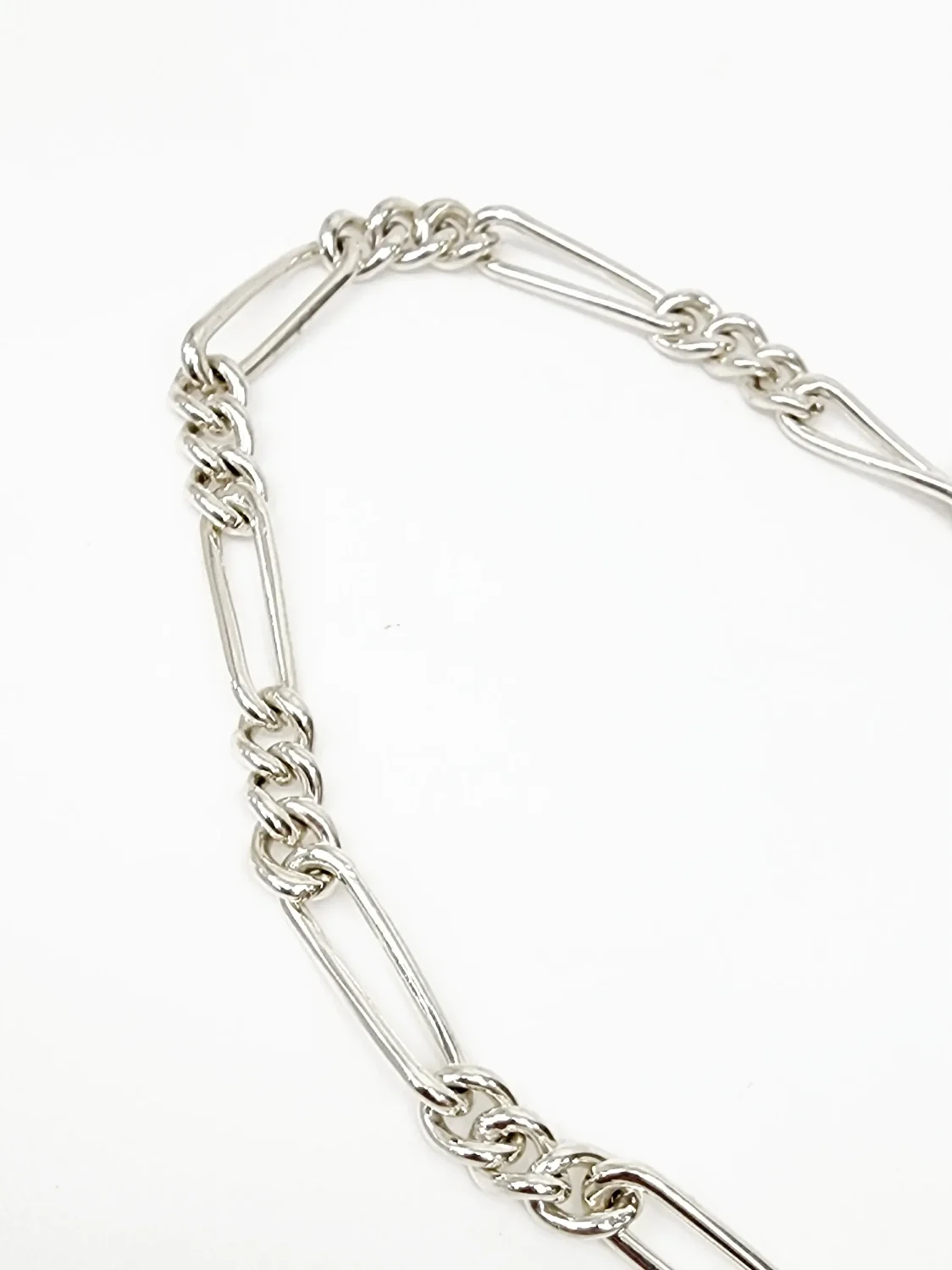Sterling Silver 55cm Figaro Chain Necklace with T-Bar Pendant - SNK3
