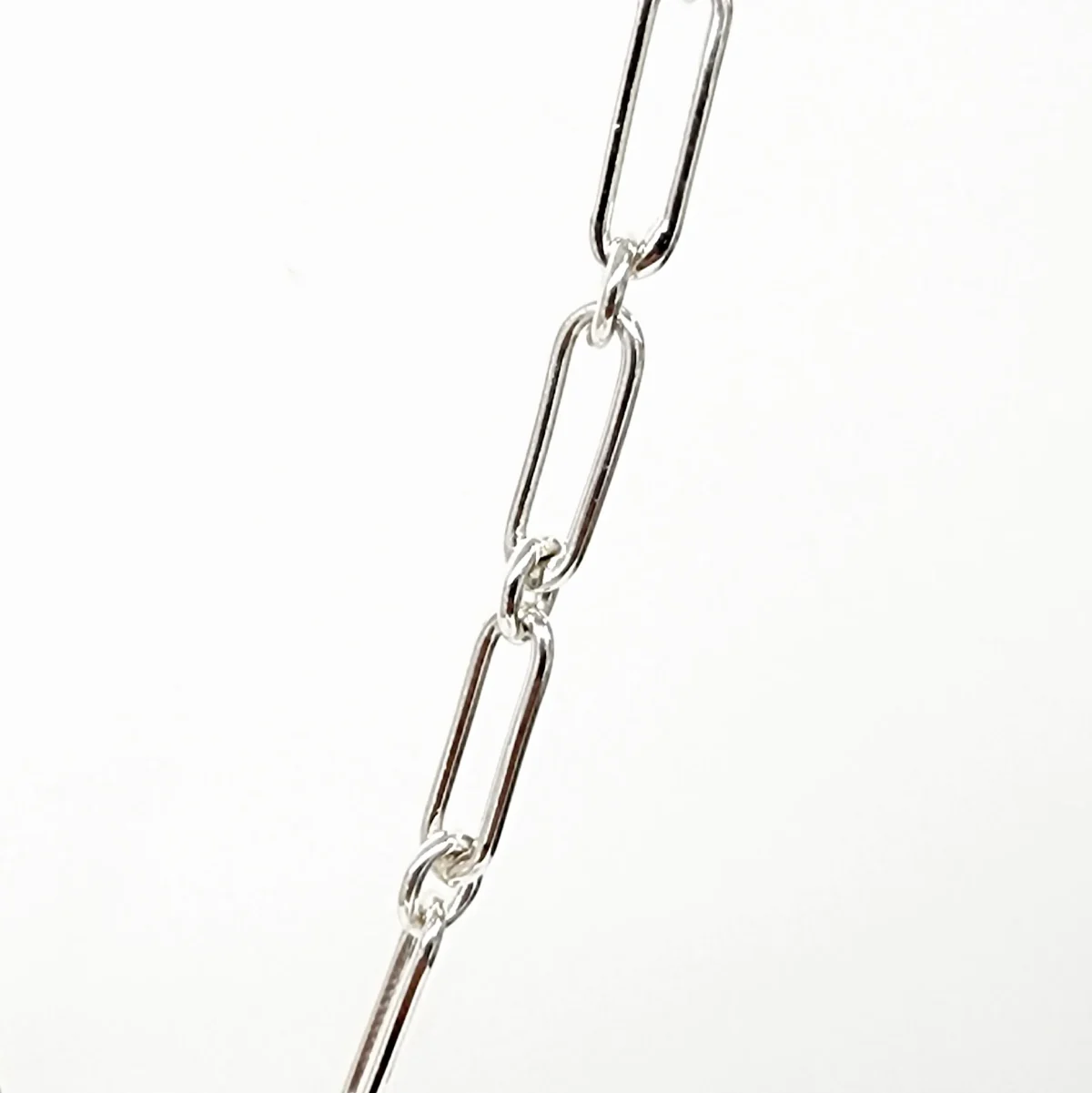 Sterling Silver 55cm Paperclip Necklace with T-Bar Pendant - SNK5