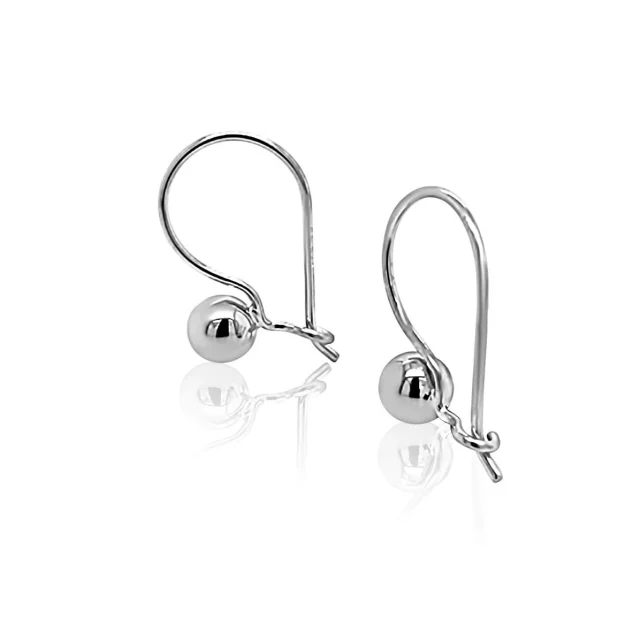 Sterling Silver 5mm Round Euroball Earrings
