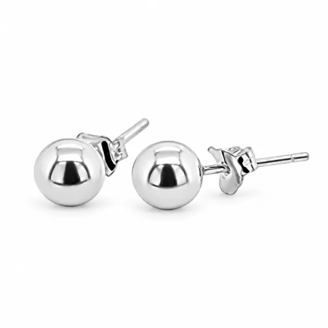 Sterling Silver 6mm Round Ball Stud Earrings