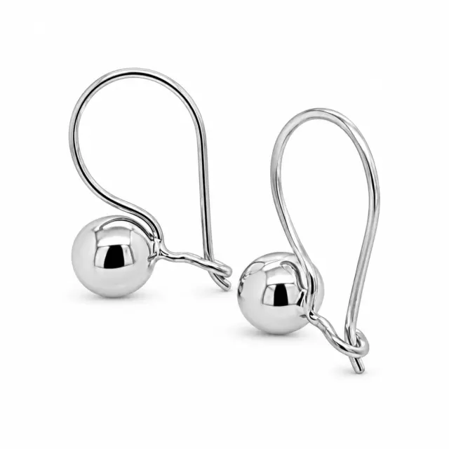 Sterling Silver 6mm Round Euroball Earrings