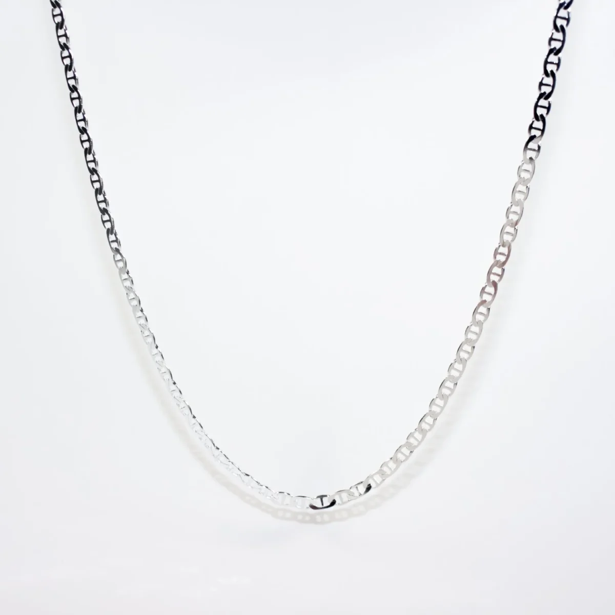 Sterling Silver AND100 Diamond-Cut Anchor Chain with Lobster Catch