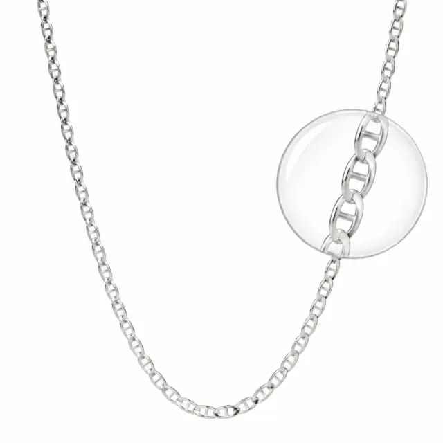 Sterling Silver AND100 Diamond-Cut Anchor Chain with Lobster Catch