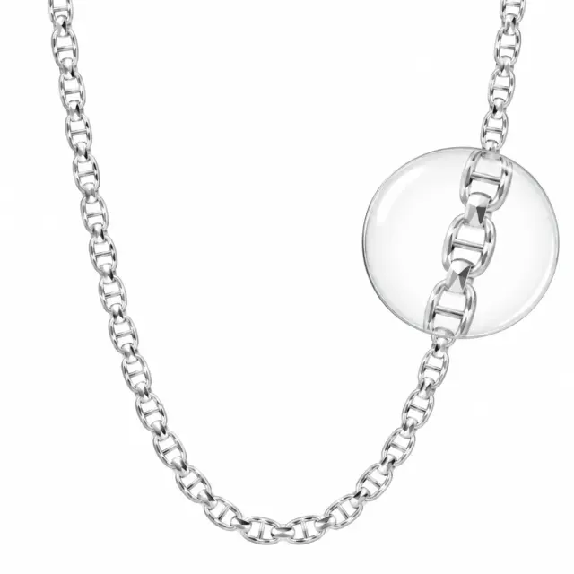 Sterling Silver AND60 Diamond-Cut Anchor Chain with Lobster Catch