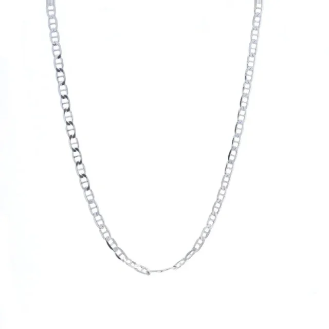 Sterling Silver AND60 Diamond-Cut Anchor Chain with Lobster Catch