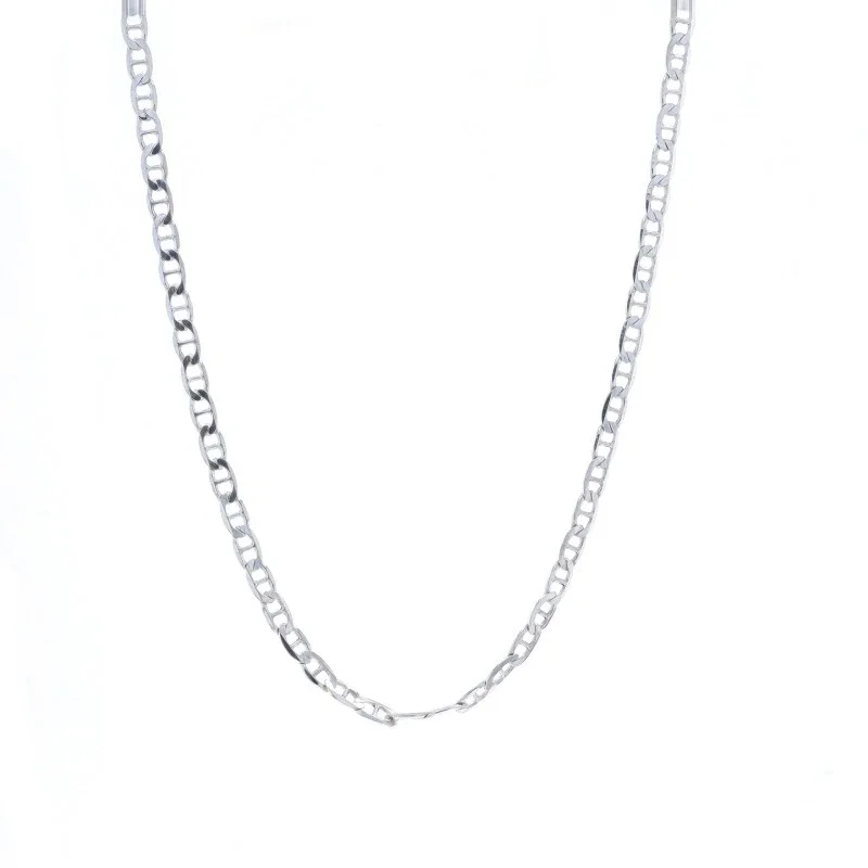 Sterling Silver AND60 Diamond-Cut Anchor Chain with Lobster Catch