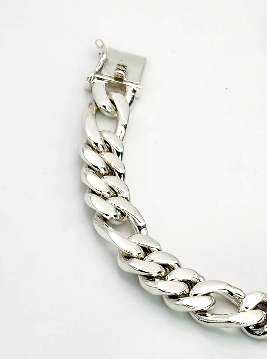 Sterling Silver Big 22cm Heavy Figaro Bracelet